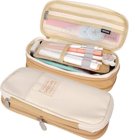 logwinter Pencil Case Large Capacity Pencil Box For School Student Kid Teen Back to School Pencil Bag Office College Supplies Pencil Pouch Box (Light Blue) in Saudi Arabia