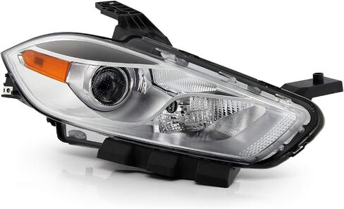 AKKON - FITS 2013-2016 DODGE DART [نوع الهالوجين] جهاز الإسقاط المصباح الرئيسي للركاب الأيمن الجانب الأيمن مع نموذج الحافة الكروم in Saudi Arabia