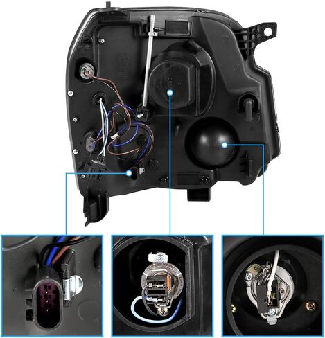 AmeriLite for 2007-2014 GMC Yukon/Yukon XL Denali/Yukon Hybrid Chrome LED Tube Square Projector Headlights Set - Passenger and Driver Side in Saudi Arabia