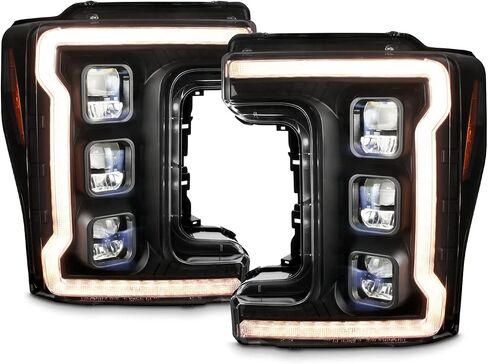 AKKON - Fit 2017-2018 Ford F250/F350/F450 SuperDuty Black [Full LED] Halogen Model Projector Headlights [w/Sequential DRL Turn Signal] in Saudi Arabia