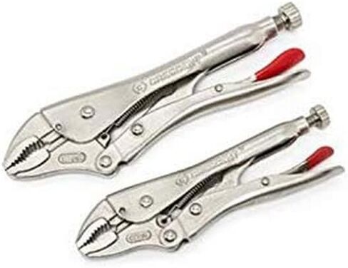 Crescent Curved Jaw Locking Pliers with Wire Cutter - 3 Piece Set - Home DIY & Professional Mechanic Hand Tool for Nuts & Bolts, Cables, Wires - 5", 7" & 10" - CLP3SETN-08 in Kuwait