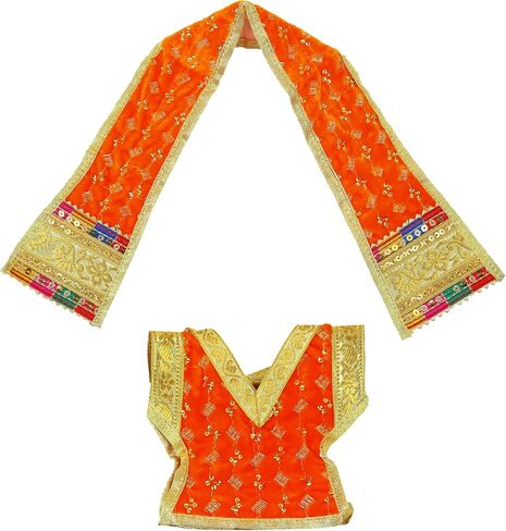 Devative dhoti dress ganpati/krishna set/poshak for god/dhoti مجموعة لتماثيل المنزل ماندير/الله ملابس/لباس لـ ganpati/vinayagar veshti vastra للمهرجان التقليدي الهندي (الحجم:- 8 ") (أحمر) (أحمر) in Saudi Arabia