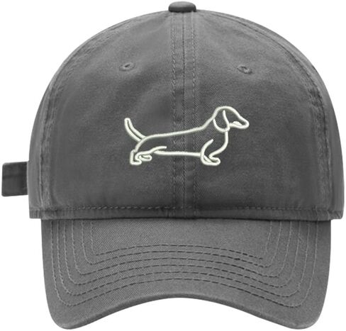 Mens Baseball Caps Dachshund Dog Outline Embroidered Washed Cotton Adjustable Dad Hat in Saudi Arabia