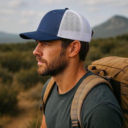 Pacific Explorer Adjustable Trucker Cap with Unique Northwest Design in Kuwait