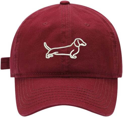 Mens Baseball Caps Dachshund Dog Outline Embroidered Washed Cotton Adjustable Dad Hat in Saudi Arabia
