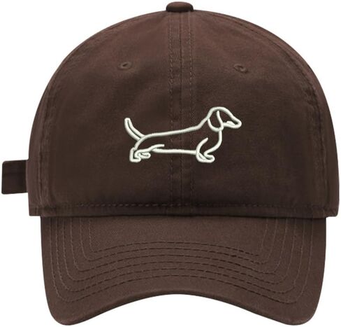 Mens Baseball Caps Dachshund Dog Outline Embroidered Washed Cotton Adjustable Dad Hat in Saudi Arabia
