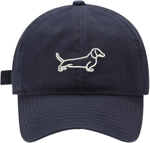 Mens Baseball Caps Dachshund Dog Outline Embroidered Washed Cotton Adjustable Dad Hat in Saudi Arabia