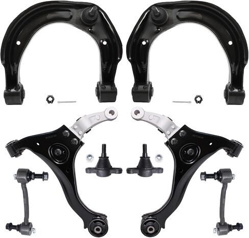 Detroit Axle - Front 8pc Control Arms Kit 06-10 Hyundai Sonata, 4 Upper & Lower Control Arms 2 Lower Ball Joints 2 Sway Bars Suspension Kit 2006 2007 2008 2009 2010 Replacement in Saudi Arabia