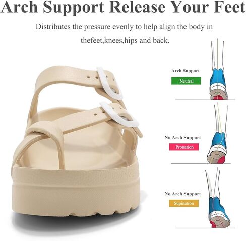 منصة النساء يتخبط مع الدعم القوس ، صندل شريحة شريحة خفيفة الوزن للنساء ، وصندل شاطئ الصيف الراحة مع الأزياء مع الإبزيم القابل للتعديل ، الصندل دي بلاتفورما بارا موجر in Kuwait