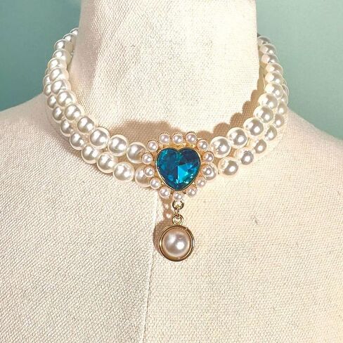 Dog Pearl Collar Jewelry with Sparkling Gemstone Pet Wedding Collar Pet cat and Puppy Costume Accessories in Kuwait