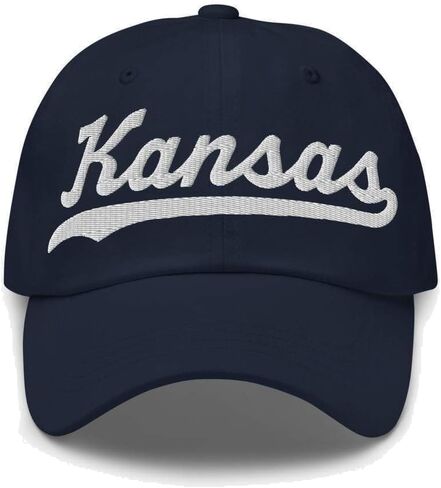 كنساس هات بيسبول السيناريو المطرز Kansas Hat Dad Baseball Cap Vintage Sports Swoosh Cap Gift in Kuwait