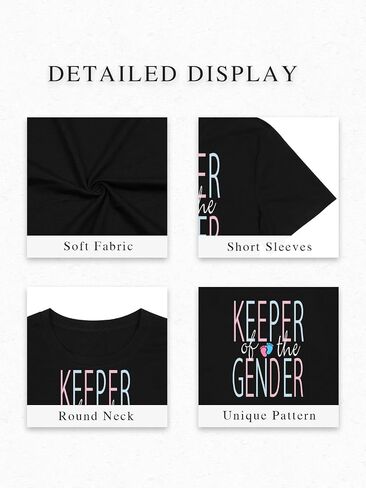 Keeper of The Gender Shirts for Women Gender Reveal Tshirt Funny Pregnancy Announcement Tee for Maternity Mom Tops in Saudi Arabia