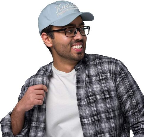 كنساس هات بيسبول السيناريو المطرز Kansas Hat Dad Baseball Cap Vintage Sports Swoosh Cap Gift in Saudi Arabia