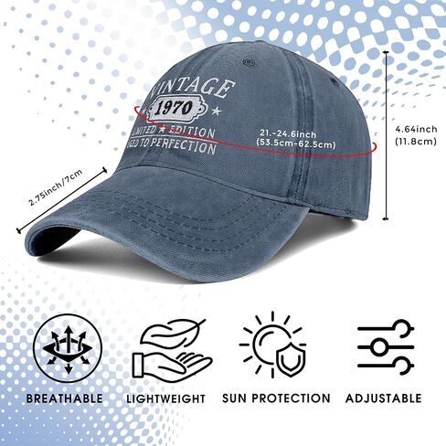 55th Birthday Gifts for Women Men Vintage Hat 1970 Baseball Cap Ideas Gift in Saudi Arabia