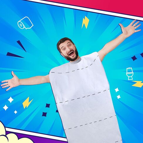 Paper Roll Adult Halloween Costume Giant Toilet for Women Men Hilarious Toilet Costume Large Paper Roll Jumpsuit Set One Size Fit Most Halloween Party Clothes for Adults in Saudi Arabia