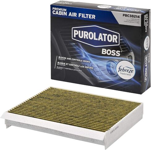 Purolator PBC38214 PurolatorBoss Automotive Cabin Air Filter مع Febreze والكربون المنشط والسيارات وشاحنات ركاب OEM استبدال Ford F-150 و F-250 و Expedition والمزيد in Saudi Arabia