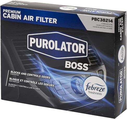Purolator PBC38214 PurolatorBoss Automotive Cabin Air Filter مع Febreze والكربون المنشط والسيارات وشاحنات ركاب OEM استبدال Ford F-150 و F-250 و Expedition والمزيد in Saudi Arabia