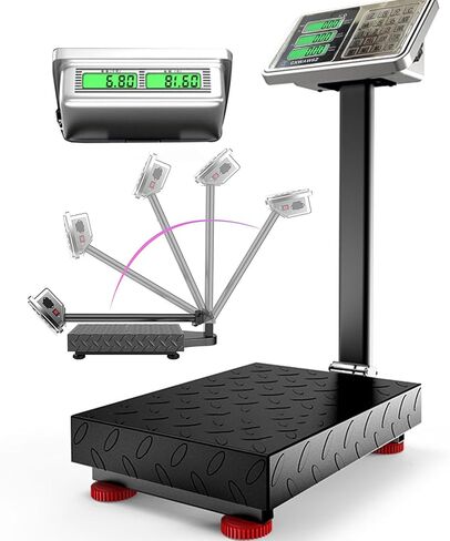 Large Platform Scale with Wheel 660 LB Floor Weight Computing Postal Scale Digital Perfect Industrial Platform Scale Foldable for Postal Luggage Shipping Mailing Weighing in Saudi Arabia