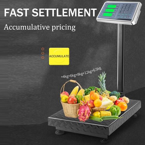 Large Platform Scale with Wheel 660 LB Floor Weight Computing Postal Scale Digital Perfect Industrial Platform Scale Foldable for Postal Luggage Shipping Mailing Weighing in Saudi Arabia