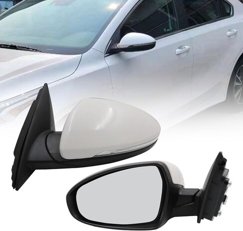 XQSMWF مجموعة مرآة الجانب الأيسر المتوافق مع KIA FORTE 2019-2024 مع مُصباح الإشارة ، الزجاج ، الزجاج المسخن الدليل القابل للطي ، الكشف عن بقعة 8Pins # 87610M7090 KI1320225 in Saudi Arabia