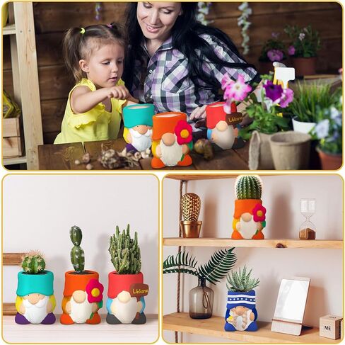 Beeveer 6 Pcs Highland Cow Succulent Pots with 12 Colors of Acrylic Paints 2 Paintbrushes and a Palette Cow Shaped DIY Ceramic Planter Flower Container for Home Display and Office Desk Decoration in Kuwait