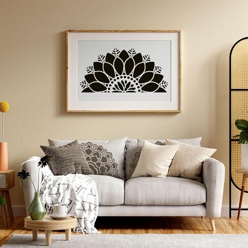 9 Pack Large Mandala Stencils for Painting 12x12 Inches Mandala Painting Templates Reusable Floral Mandala Drawing Stencils for Wall Floor Furniture Fabric Canvas Wood DIY Craft Art Supplies Decor in Saudi Arabia
