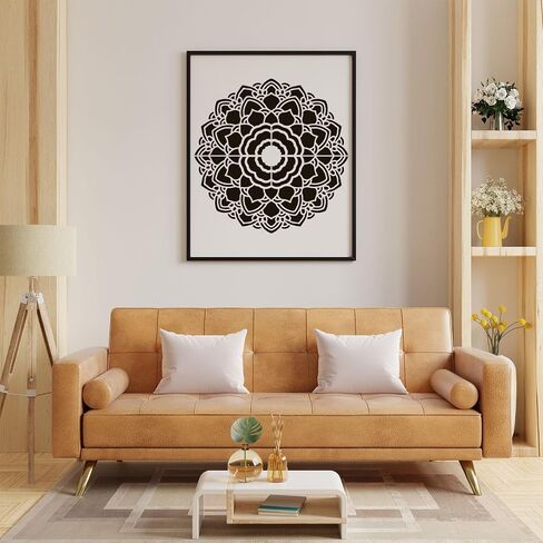 9 Pack Large Mandala Stencils for Painting 12x12 Inches Mandala Painting Templates Reusable Floral Mandala Drawing Stencils for Wall Floor Furniture Fabric Canvas Wood DIY Craft Art Supplies Decor in Saudi Arabia