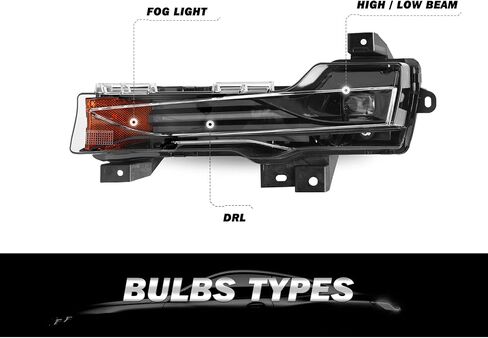 Fog Light Assembly with LED DRL UP-LEVEL for 2017-2023 Tesla Model 3 2020-2024 Model Y Left Driver Side in Saudi Arabia