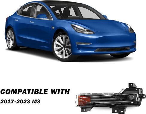 Fog Light Assembly with LED DRL UP-LEVEL for 2017-2023 Tesla Model 3 2020-2024 Model Y Left Driver Side in Saudi Arabia
