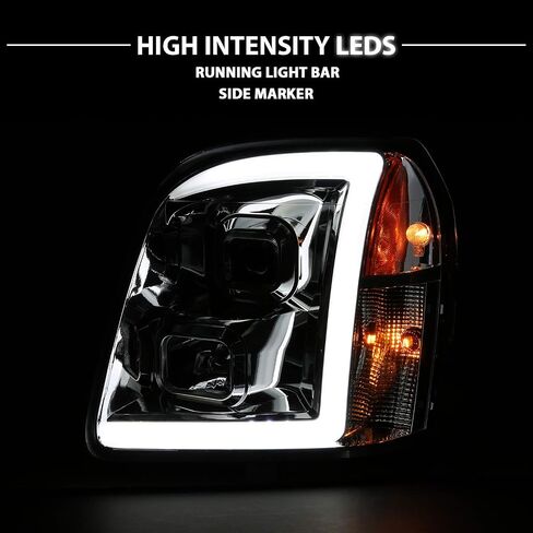 Amerilite لعام 2007-2014 GMC Yukon/Yukon XL Denali/Yukon Hybrid Chrome LED Tube Square Squar in Kuwait