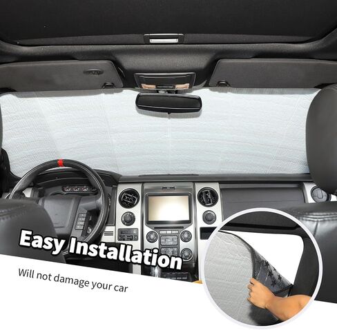 Jimen Auto Visor for F150 ، Flag American Front Windshield Sun Shade Window متوافق مع Ford F150 2009-2014 in Saudi Arabia