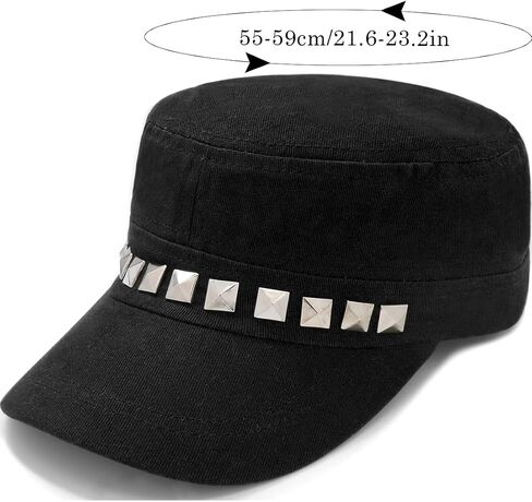 Cadet Army Cap Flat Top Hats Studded Military Caps for Men Women in Saudi Arabia