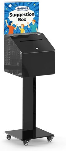 مربع اقتراح Garvin مع حامل ، صندوق التبرع القابل للقفل مع فتحة ، صندوق تصويت آمن مع عجلات لجمع التبرعات ، الأحداث الخيرية ، المدارس ، الكنائس والأماكن العامة ، 13.78 "x13.78" x13.78 " in Kuwait