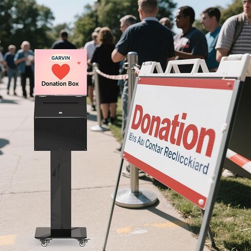 مربع اقتراح Garvin مع حامل ، صندوق التبرع القابل للقفل مع فتحة ، صندوق تصويت آمن مع عجلات لجمع التبرعات ، الأحداث الخيرية ، المدارس ، الكنائس والأماكن العامة ، 13.78 "x13.78" x13.78 " in Kuwait