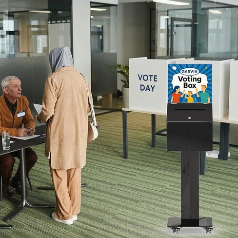 مربع اقتراح Garvin مع حامل ، صندوق التبرع القابل للقفل مع فتحة ، صندوق تصويت آمن مع عجلات لجمع التبرعات ، الأحداث الخيرية ، المدارس ، الكنائس والأماكن العامة ، 13.78 "x13.78" x13.78 " in Kuwait