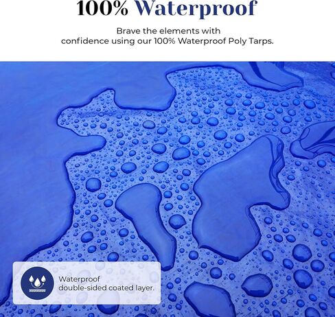 Tarps Now 5x7 ft Heavy Duty Plastic Tarp – Blue Poly Tarp, 6 MIL Waterproof Cover w/Aluminum Grommets, Reinforced Edges, Tear Resistant Polyethylene for Camping, Roofing, Construction, Outdoor Use in Kuwait