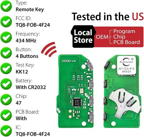 استبدال 2020 Kia Telluride Key FOB التحكم عن بعد TQ8-FOB-4F24 4 أزرار 434MHz in Saudi Arabia