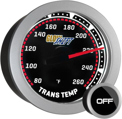 مجموعة درجة حرارة Glowshift Trited Series 260 F مجموعة درجة حرارة النقل - تشمل مستشعرًا - LED LED الخلفية - عدسة مدخنة - للسيارة والشاحنة - 2-1/16 "52 ملم in Saudi Arabia