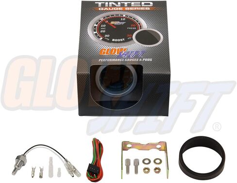 مجموعة درجة حرارة Glowshift Trited Series 260 F مجموعة درجة حرارة النقل - تشمل مستشعرًا - LED LED الخلفية - عدسة مدخنة - للسيارة والشاحنة - 2-1/16 "52 ملم in Saudi Arabia