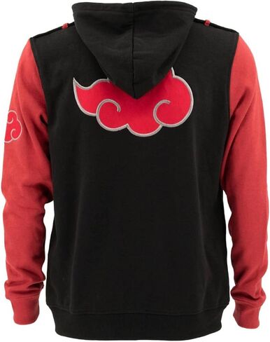 Ripple Junction Naruto Shippuden Men Zip-ud-ud-ud-udshirt Akatsuki Cloud anime Hoodie Sm Black Red in Kuwait