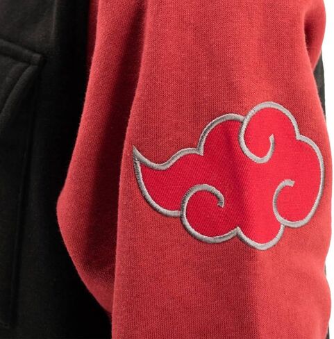 Ripple Junction Naruto Shippuden Men Zip-ud-ud-ud-udshirt Akatsuki Cloud anime Hoodie Sm Black Red in Kuwait