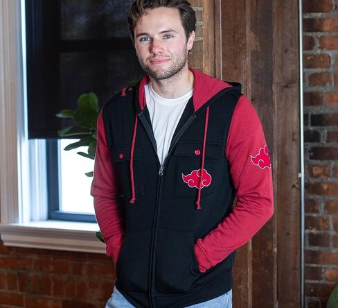 Ripple Junction Naruto Shippuden Men Zip-ud-ud-ud-udshirt Akatsuki Cloud anime Hoodie Sm Black Red in Kuwait
