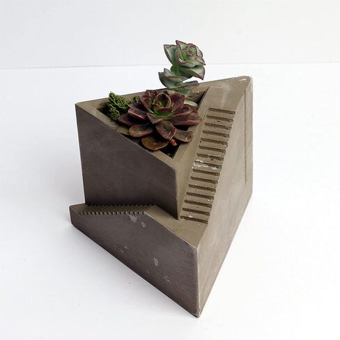 Silicone Concrete Flower Pot Molds,Industrial Building Design Succulent Plant Molds Cement Clay Moulds Home Office Desk Decor in Saudi Arabia