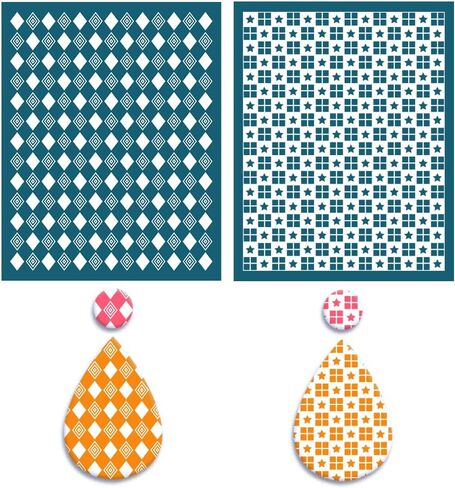2Pcs Dots Silk Screen Stencil for Polymer Clay Reusable Clay Silkscreen Stencils Texture Sheet Mesh Transfer for DIY Craft Jewelry Earrings Making Printing on Wood Canvas Bags in Kuwait