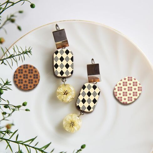 2Pcs Dots Silk Screen Stencil for Polymer Clay Reusable Clay Silkscreen Stencils Texture Sheet Mesh Transfer for DIY Craft Jewelry Earrings Making Printing on Wood Canvas Bags in Kuwait