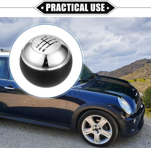 5 Speed Manual Gear Shift Knob Compatible for Mini R50 R53 2000-2006 for Mini Cabrio R52 2002-2008, Durable Plastic Black Silver Tone in Saudi Arabia