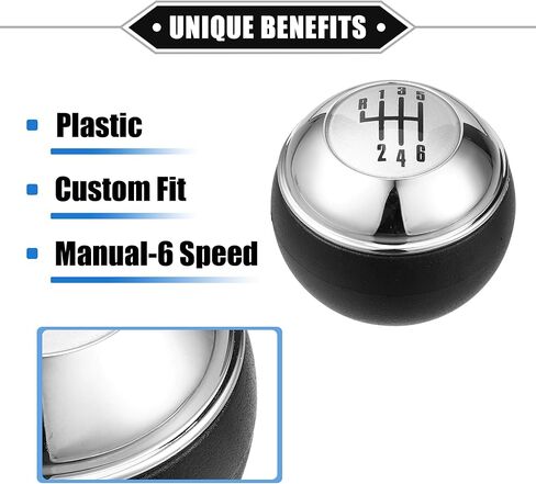 5 Speed Manual Gear Shift Knob Compatible for Mini R50 R53 2000-2006 for Mini Cabrio R52 2002-2008, Durable Plastic Black Silver Tone in Saudi Arabia