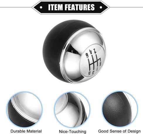 5 Speed Manual Gear Shift Knob Compatible for Mini R50 R53 2000-2006 for Mini Cabrio R52 2002-2008, Durable Plastic Black Silver Tone in Saudi Arabia