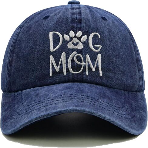 Women's Dog Mom Hat Embroidered Messy High Bun Distressed Baseball Cap in Kuwait