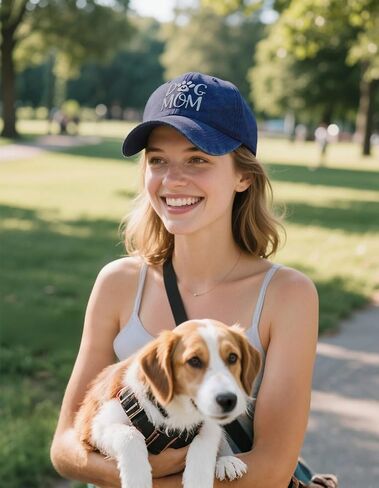 Women's Dog Mom Hat Embroidered Messy High Bun Distressed Baseball Cap in Kuwait